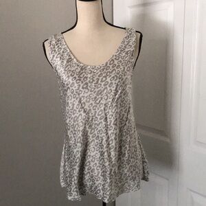 BANANA REPUBLIC Heritage Women Sleeveless Animal Print Silk Blouse | L